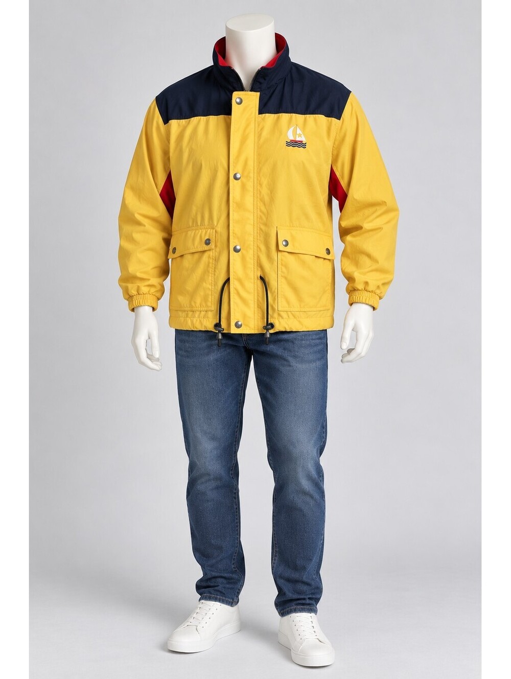Ash City Outerwear Yellow and Navy Micro Polyester Jacket XL